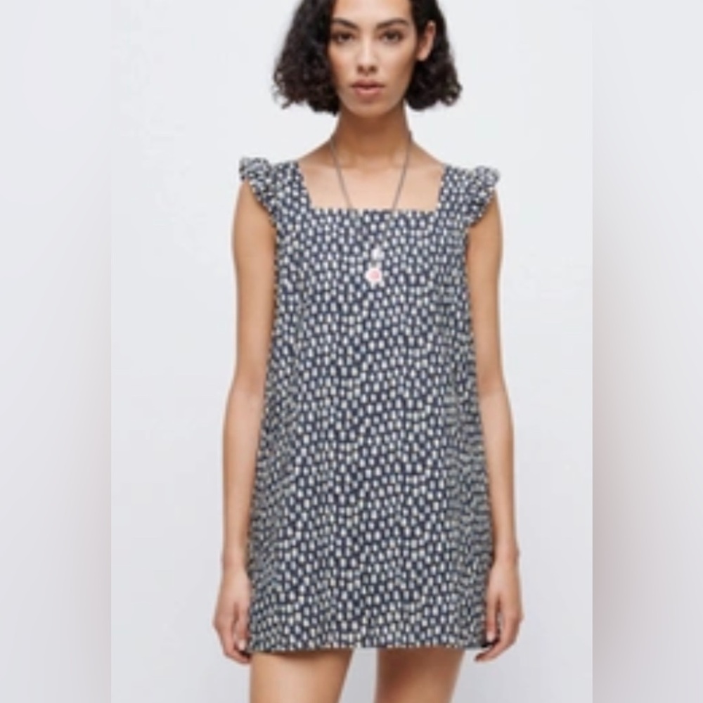 Re/Done 90’s Navy Floral Shift Dress Size Large